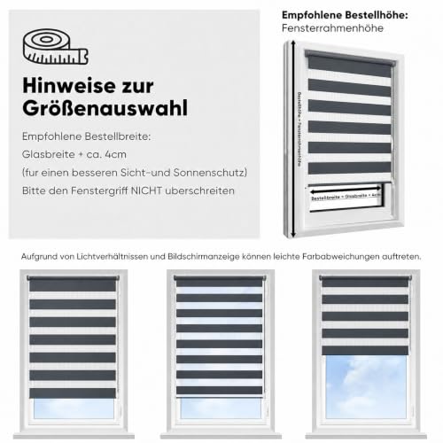 Sekey Doppelrollo Klemmfix ohne Bohren für Fenster – Ansicht 3
