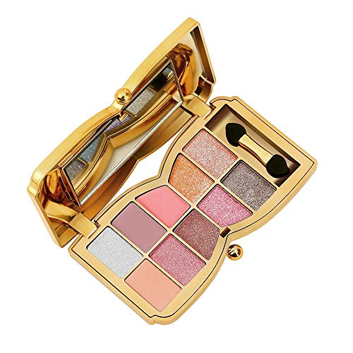 Glitter Eyeshadow Palette,10 Colors Sparkle Shimmer Eye Shadow Highly Pigmented Long Lasting Makeup Set Gold (liang-09)