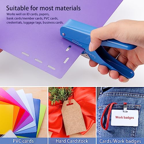 Handheld Badge Slot Hole Punch: Imlike Card Punch with Garbage Collector, Slot Puncher for PVC ID Card, Business Card, Name Tag and Luggage tag, 19/32\" x 5/32\" Hole, All Metal Construction