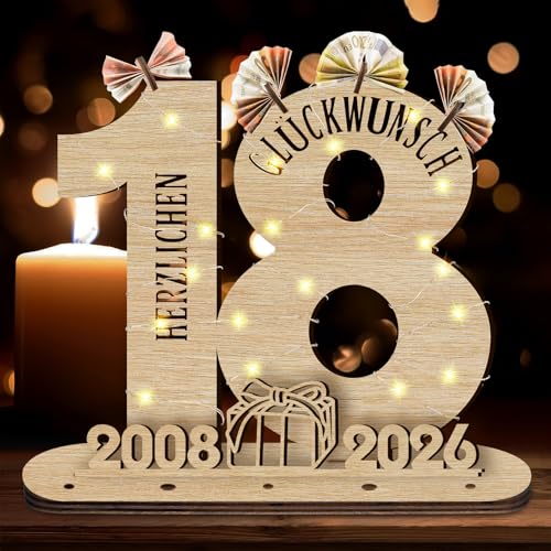 Idota 2024 ¡Regalo Placa de Madera con Libro de Visitas LED ¡Cumpleaños Regalos para 18 Años, Personalizados para Mujeres y Hombres