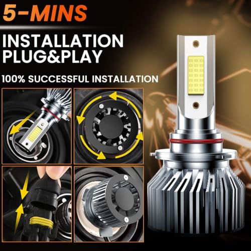 VIONTREX Driving Light Bulbs Combo Pack Fit For GMC Sierra 1500 2007 2008 2009 2010 2011 2012 2013 High Low Beam Fog Light Bulbs Plug and Play,6500K White Car Lamp Kit,IP68 Pack of 6 by VIONTREX - Used condition - Image 6