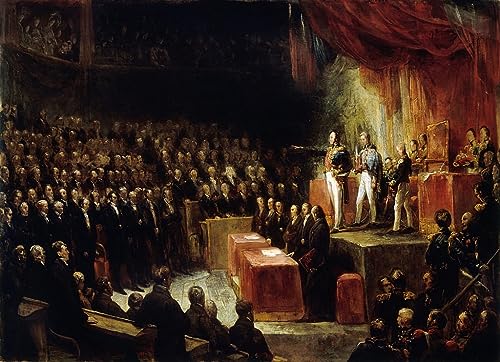 Impression sur toile Louis prête serment sur la Constitution affiche Ary Scheffer 60x90cm