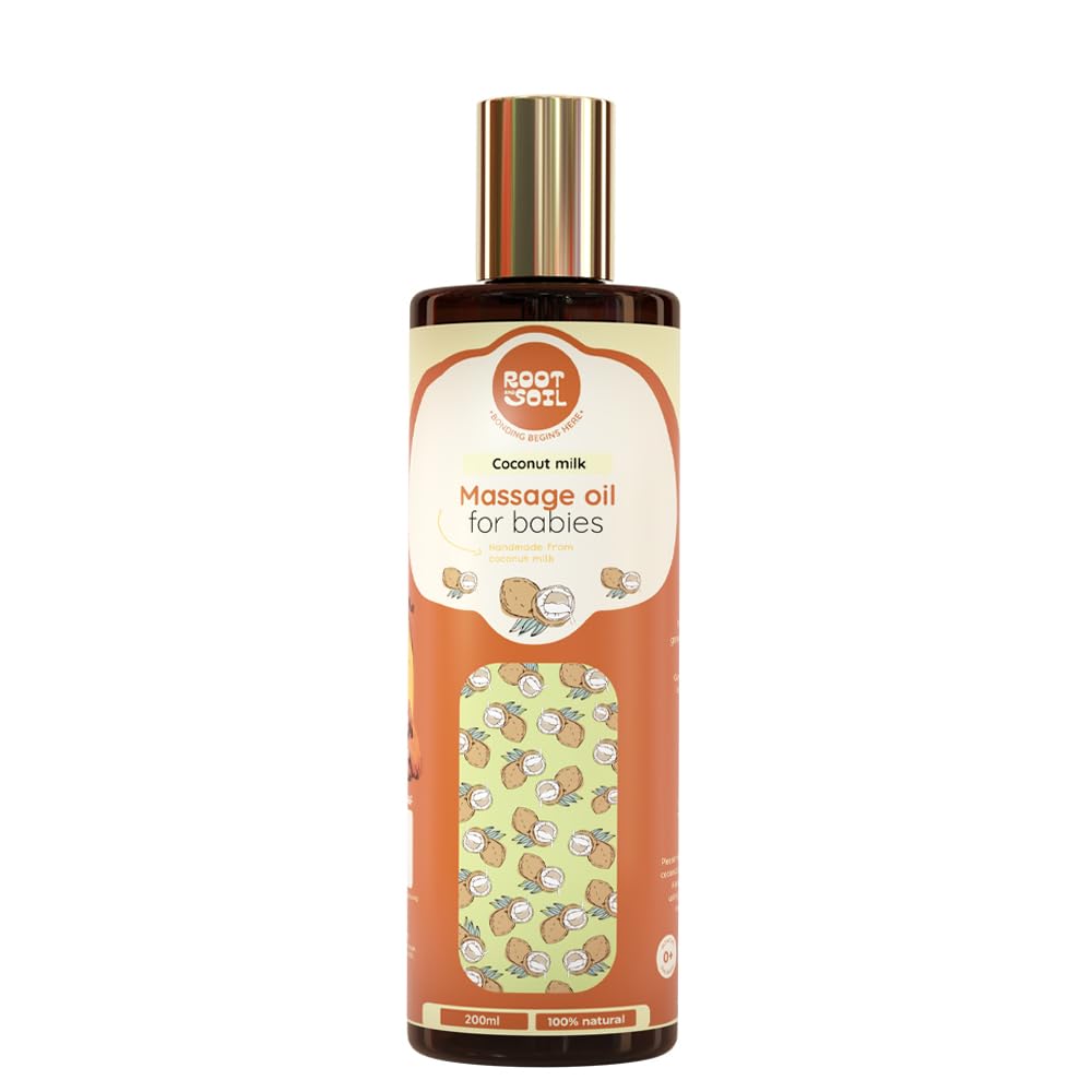 ROOT and SOIL - Baby Massage Oil 'Classic' Refill Pack - 200 ML | 0+ Months, From Fresh Coconut Milk | Newborn & infant friendly | 100% Natural & Herbal | Mineral oil free | No Preservatives.-image-29