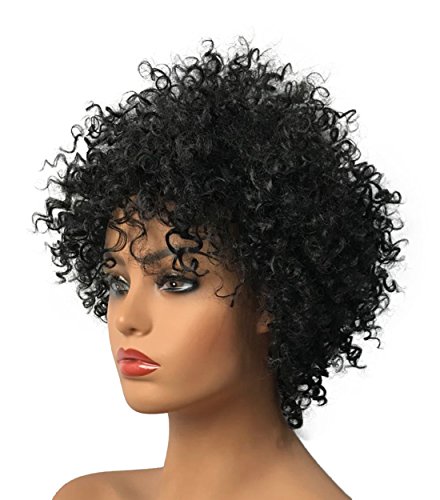 Wiginway Black Short Afro Curly Hair Wigs for Black Women Natural Looking Fashion African American Wigs Synthetic 8 Inch - Image 3