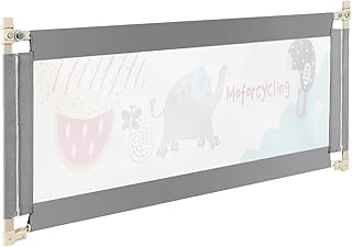 Toddlers Bed Guard, Vertical Lifting Mesh Bedside Guardrail 