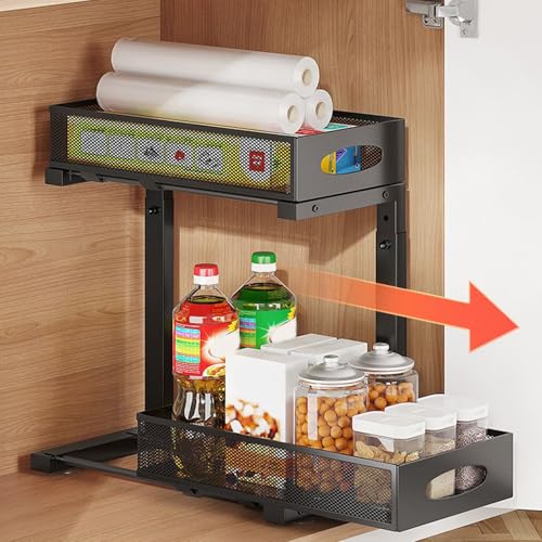 Rangement sous évier à tiroir amovible et meuble d'organisation