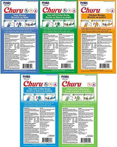 Inaba Churu Lickable Creamy Purée Cat Treats 5 Flavor Variety Pack Of 40 Tubes #TOP1