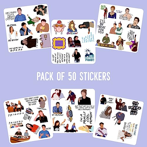 Image of Zesta Aesthetic Stickers for Laptop /Waterproof Anime Decal for Books /Vinyl Sticker for Fridge /Easy to Use Korean Car Sticker Kawaii Cute Stickers (Friends)-Self-Adhesive