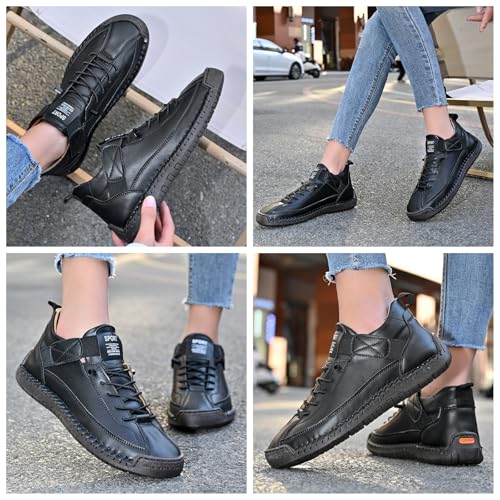 Image of Womens Casual Shoes Ankle Chukka Boots Slip On Breathable Loafers Handmade Fashion Sneakers Mid top Walking Driving Flats Shoes