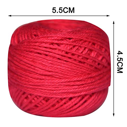 Image of Size 3 Crochet Thread Kit Cotton Threads Balls kit 30 Popular Rainbow Colors with Free Set of 2 Crochet Hooks and 2pcs Knitting Needles for Beginners and Experienced Crochet Enthusiast