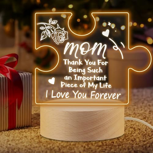 CEOJPA Gifts for Mom from Daughter, Acrylic Engraved Night Lamp Gifts for Mom, Mothers Day Gifts, Birthday Gifts for Mom, Christmas Gifts, Thanksgiving Night Light