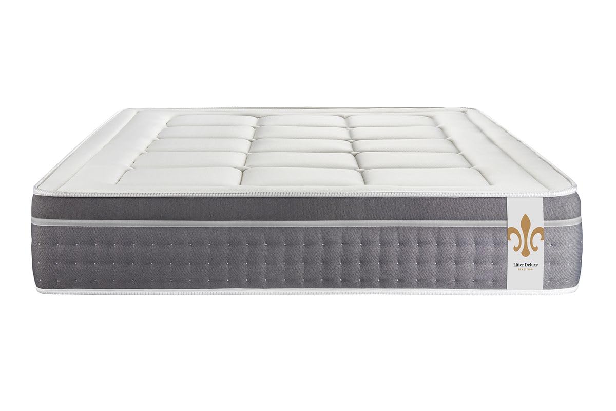 Pack Trente 180 x 200 cm sommier Kit Blanc | Epaisseur : 30 cm | Confort : Equilibré