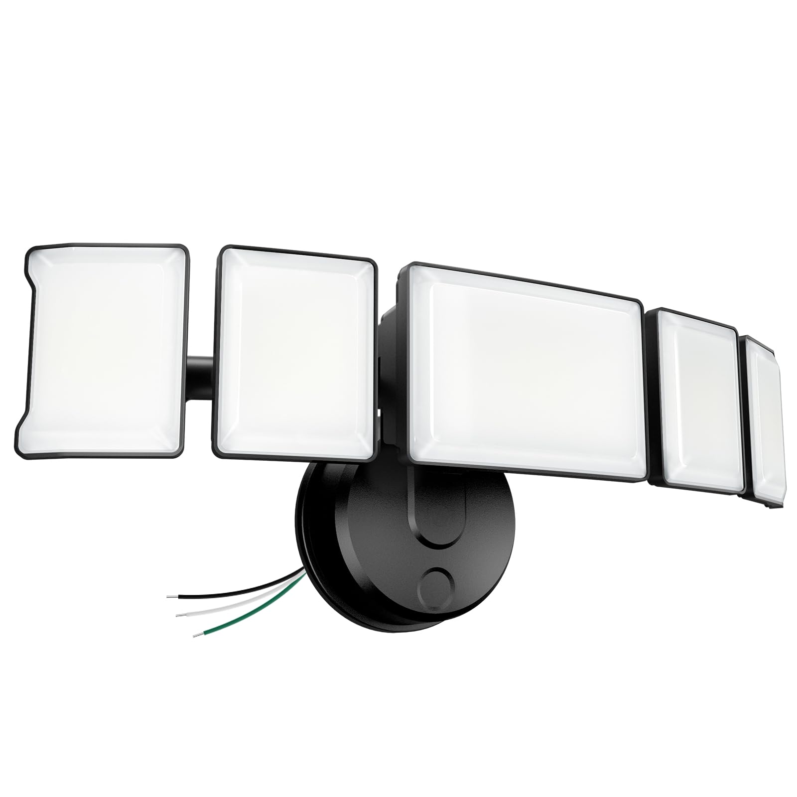 Olafus 130W Flood Light Outdoor, Switch Controlled 13000LM LED Security Light, IP65 Waterproof Outside Floodlight with 5 Adjustable Heads, 6500K Exterior Flood Light Fixture Wired for House Yard Black