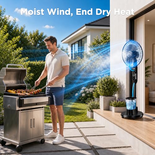 Etunsia 35dB Oscillating Misting Standing Fan w/ 3 Misting Modes & 9 Speeds - image 4