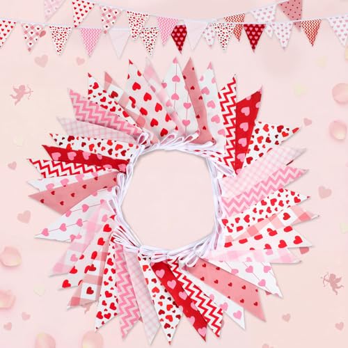 Bememo 33ft Triangle Bunting Banner, Valentine's...