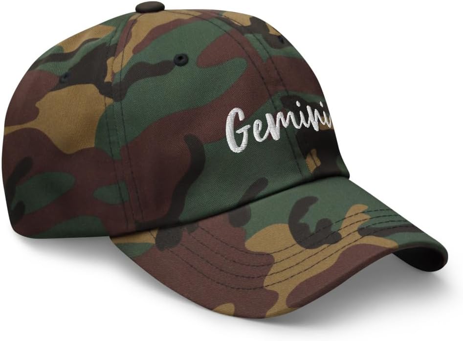 Gemini Hat Zodiac Sign Horoscope Womens Embroidered Astrology Baseball Cap Copy