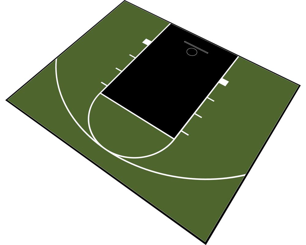 MODUTILE Outdoor Basketball Half Court Kit 30ft x 25ft -Lines and Edges Included-Made in The USA