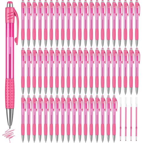 Cholemy Paquete de 60 bolígrafos retráctiles de gel de tinta de colores de 0.7 mm, 4 piezas de tinta de repuesto de punta fina, escritura suave para escribir diarios, notas, colorear, para oficina de