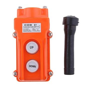 ATORSE COB61 Hoist Push Button Switch Up-Down IP55 Rain-Proof Crane Pendant Button