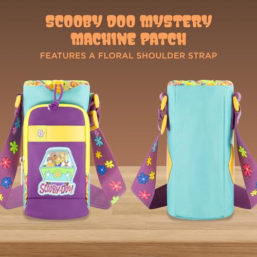 Image of Concept One Scooby Doo Water Bottle Holder, Crossbody Sling Carrier Bag with Adjustable Shoulder Strap, 25 oz, Multi