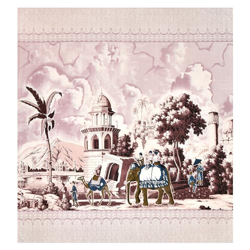 Image of 240 TC 100% Cotton Bedsheet for Double Bed King Size with 2 Pillow Covers | Breathable & Super Soft Rajasthani Sanganeri Jaipuri Printed Bed Sheet -108 * 108 Inches (Elephant 2)