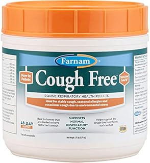 Farnam Cough Free Horse Cough Supplement Pellets, Provides Respiratory Support for Horses W/Seasonal Allergies or Stable Cough, 1.75 lb, 48 Day Supply