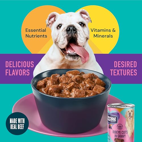 Image of A Strong Heart Wet Dog Food, Ribeye Cuts in Gravy, Made with Real Beef, Made in The USA, 13.2 oz Can (Pack of 12)