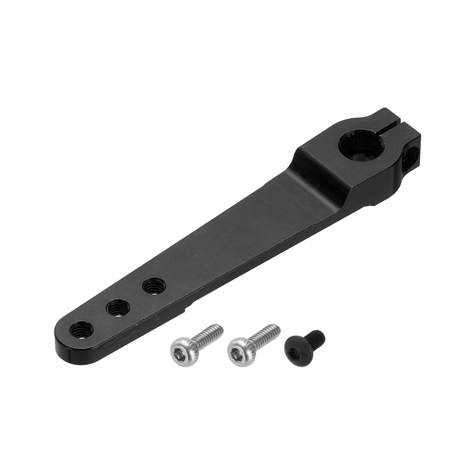 sourcing map 1 Pcs Aluminum Servo Horn Long 25T Steering Arm 63mm Length Black Suitable for DIY RC Car/Boat/Airplanes Boat Model Accessories