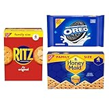 OREO Cookies, RITZ Crackers, Honey Maid Graham Crackers Variety Pack, Family Size, 3 Packs