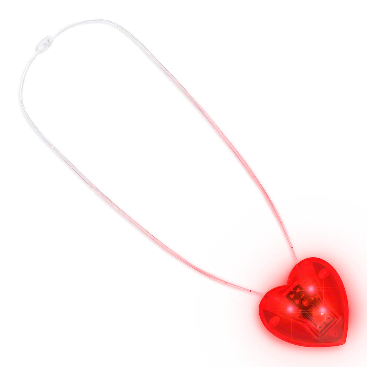 FlashingBlinkyLightsRed Flashing LED Light Up Heart Necklace
