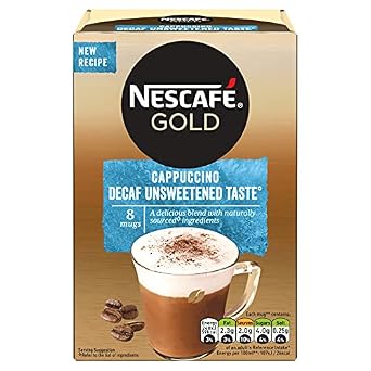 Nescafe Cappuccino Decaff Unsweetened Nescafe Decaffeinated Cappuccino Unsweetened Coffee Sachets Imported From The UK England British Instant Coffee