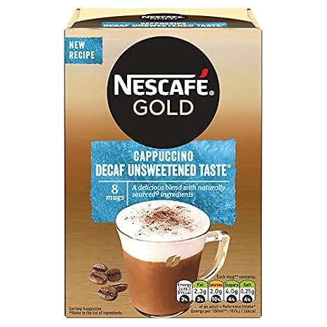 Nescafe Cappuccino Decaff Unsweetened Nescafe Decaffeinated Cappuccino Unsweetened Coffee Sachets Imported From The UK England British Instant Coffee
