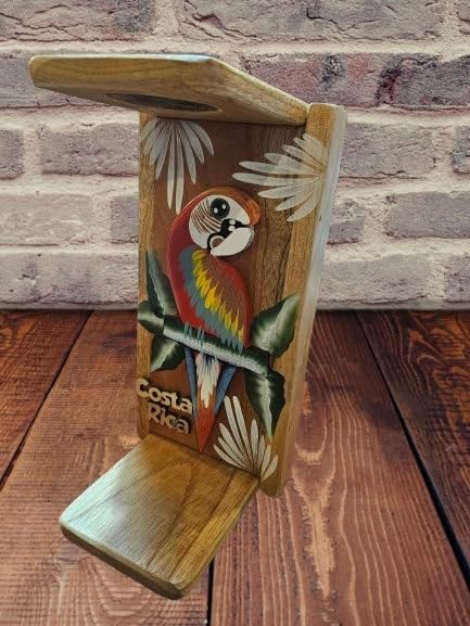 Tapanti store.Chorreador,Costa Rican handcrafted foldable wooden pour-over coffee maker.Includes a reusable cloth filter.Embedded Macaw wooden hand painted design.Light Cedar.Perfect for travel