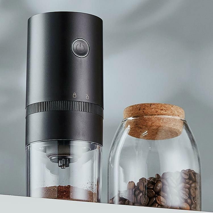 Image of STAR WORK Automatic Coffee Grinder - Adjustable Burr Mill with Precision Coarseness Control |Portable | USB Rechargeable, Compact & Durable Design for Espresso, French Press & Pour Over. (Black)
