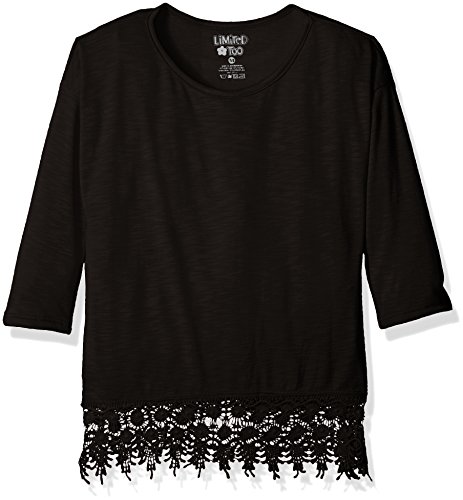 Limited Too Girls' Slub Jersey Top with Lace Trim