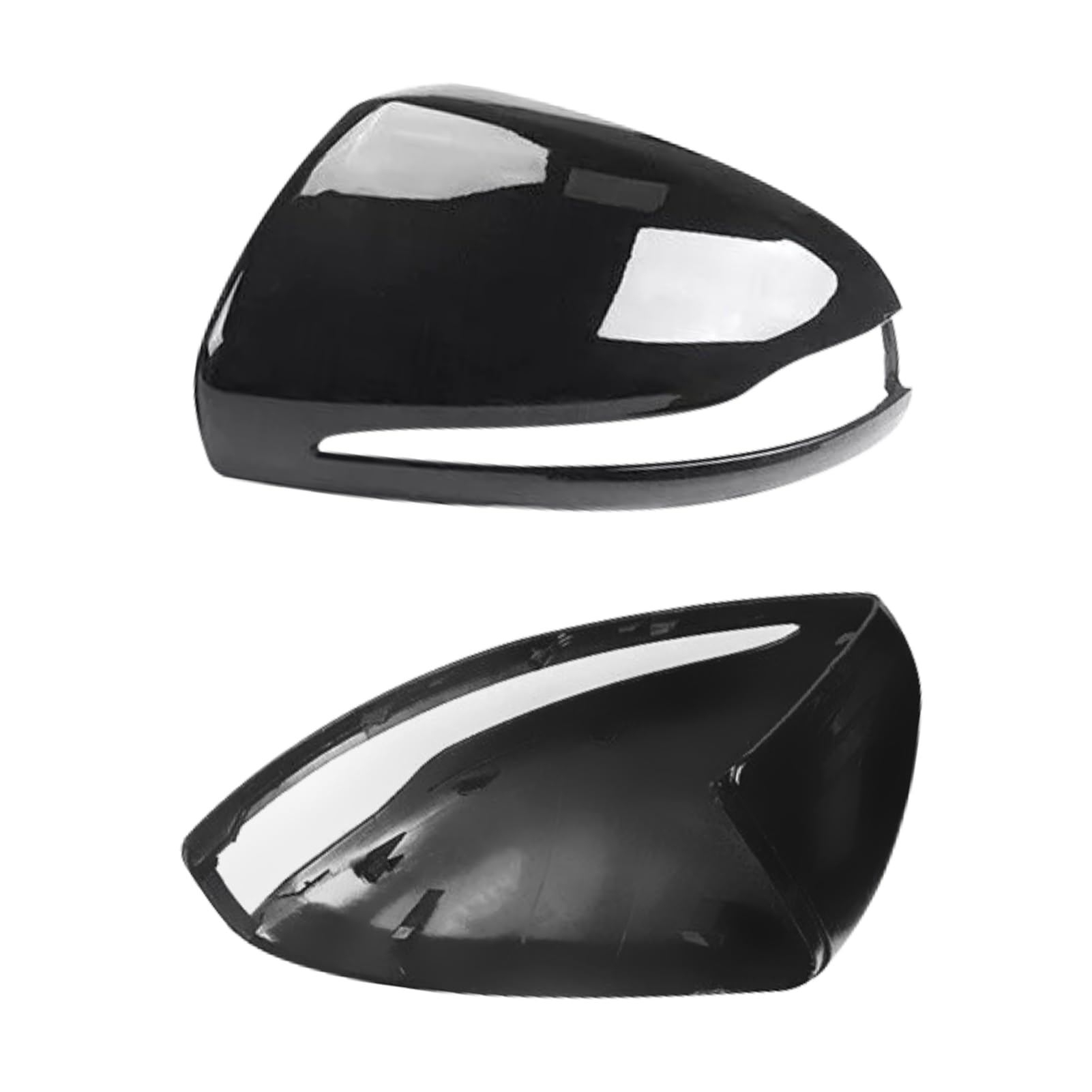 TTCR-II 2PCS Rückspiegel Abdeckung Kompatibel mit Mercedes Benz C Klasse W205 Spiegelabdeckungen Klasse E G S GLC W213 W238 W463 W222 C217 C253 X205 W253 X253 Links+Rechts Spiegelkappe-Schwarz