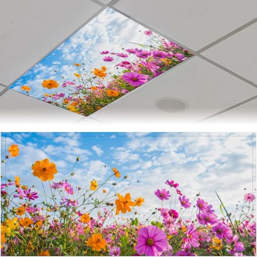 2PCS Fluorescent Light Covers for Classroom Ceiling Lights Magnetic Light