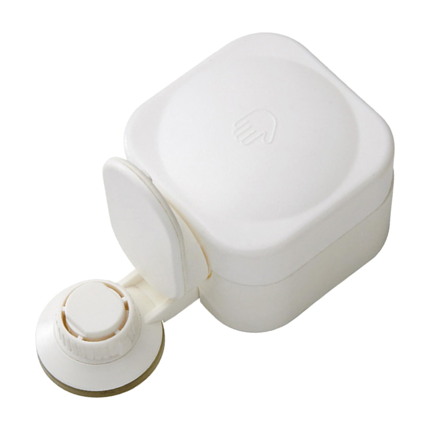FRCOLOR Dispenser Sapone da Muro Ventosa Erogazione Liquida Liscia, Materiale Abs Resistente, Design Moderno Bianco, Facile Installazione senza Fori per Bagno e Doccia