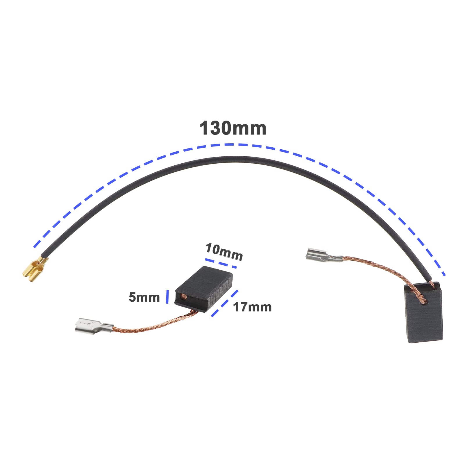 2 Coppie Spazzole Carbone Per Bosch GBR 14 CA/GNF 35 CA - 17x10x5mm, Ricambio Utensili Elettrici - Foto 9