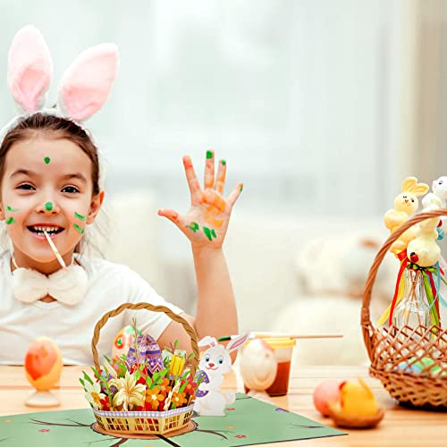 HOWAF Happy Easter Card Pop Up, Egg Bunny Rabbit 3D Pop Up Card with Envelope, Easter Gifts for Kids Children Family Friends - Image 4