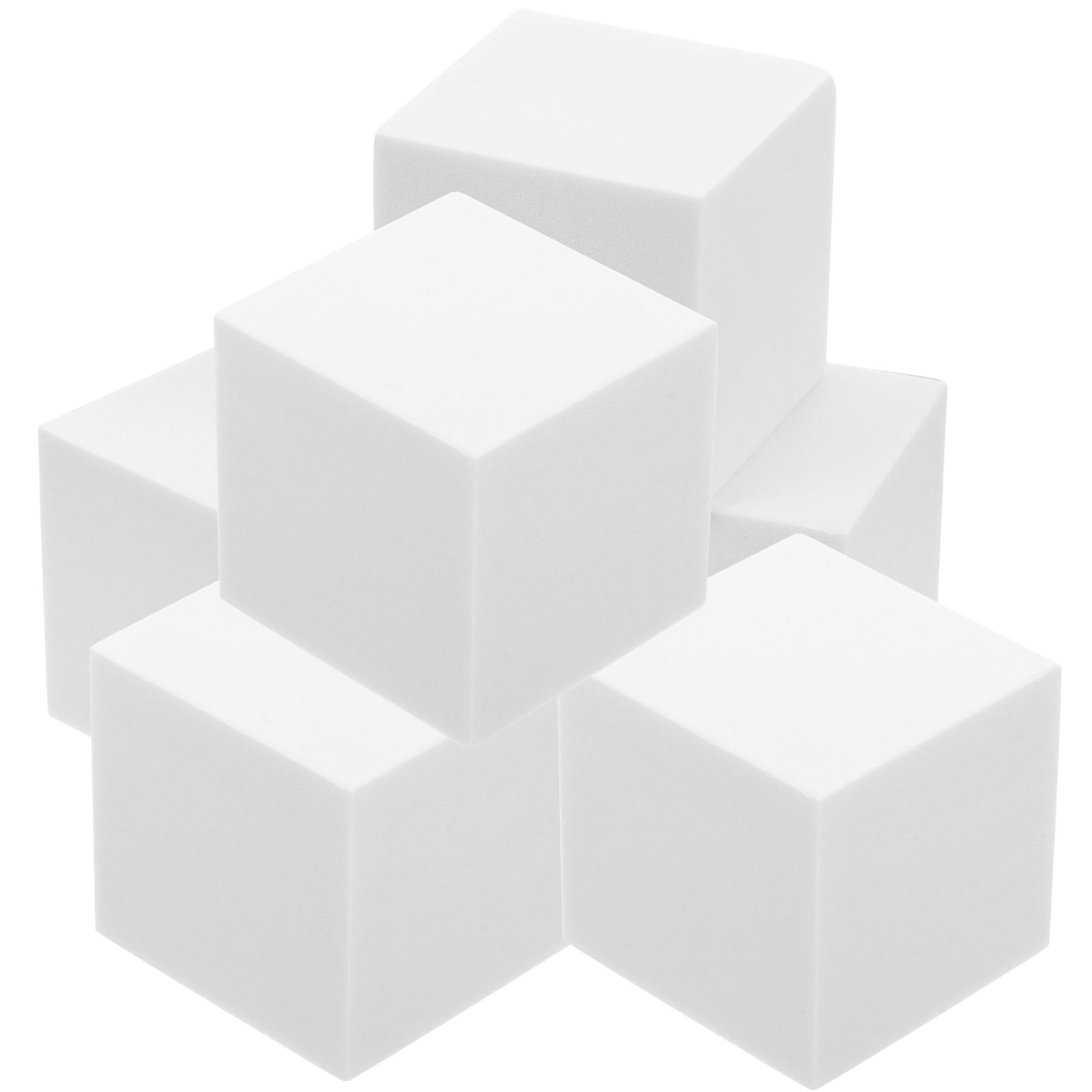 SHINEOFI 6Pcs Foam Cubes for Crafts 1.97In Unpainted Blank Cube DIY Crafting Blocks Smooth Surface Lightweight Foam Squares for Home Decoration and Art Projects