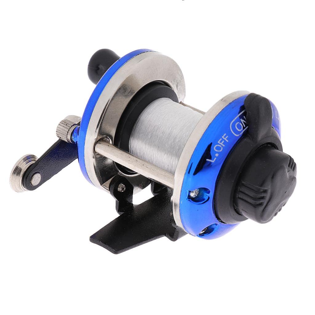 ZOOMELLA Mini Right Hand Fishing Wheel Spinning Reel for Shore Ice Fishing Blue
