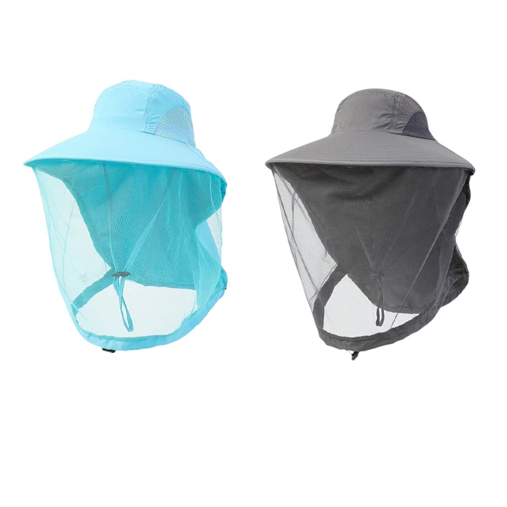BaronHong Head Net - Sombrero de sol de ala ancha con solapa para el cuello, UPF50+, sombrero de pesca para senderismo, safari, para hombres y mujeres, sombrero de playa con protección solar