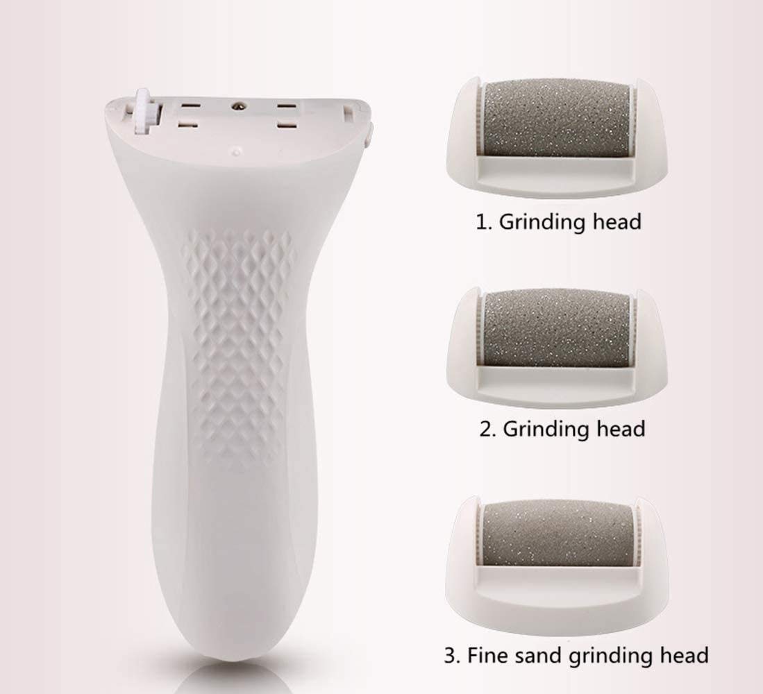 Elettrico Callus di rimozione, Foot File Elettronica Ricaricabile del callo Rasoio for i Piedi Pedicure Kit Professionale Strumenti Impermeabile rimozione Pedi con 3 Roller Heads grossolane