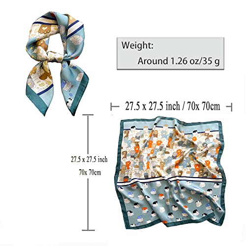 Roizsx Fashion Hair Scarf For Women Lightweight Silk Feeling Head Scarves Square Bandanas 27.5× 27.5 Inches #TOP2