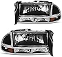 DWVO Headlight Assembly Compatible with 1998-2004 Dodge Dakota 1998-2003 Dodge Durango Headlamp Replacement with Park Signal Lamp Black Housing