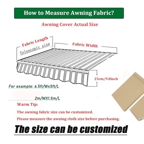 Toile de rechange rétractable anti-UV et résistante aux intempéries - 8