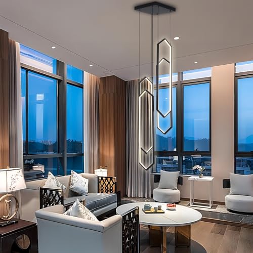 Éclairage de plafond haut avec télécommande pour grand salon moderne - 4