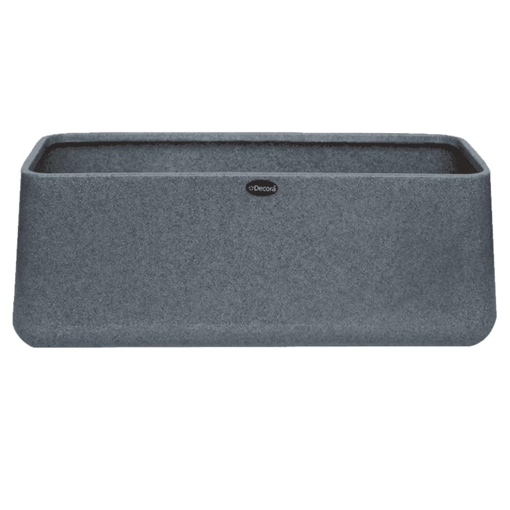 Decora Flora Trough Pot (Stone Grey)(FLT 600)(with Drainage Hole) || Pots for Plants Polymer || Indoor-Outdoor || Non-Breakable || Non-Fading || Plant Directly ||