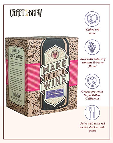 Craft A Brew Making Home Kit – Easy Brew Beginners With Ingredients And Supplies – Ultimate Wine Brewer Experience, 1 Gallon, Cabernet Sauvignon #TOP3